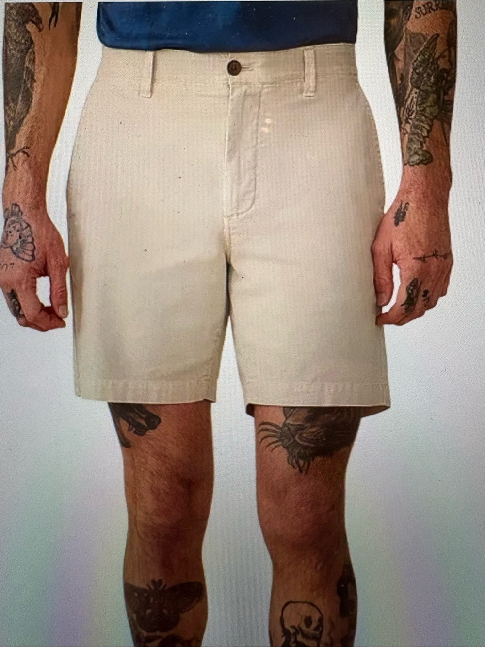 Faherty - Men's Essential Chino Short. Size 38. Khaki, Stone.